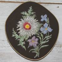 3 Vintage Wandteller Blumen 50er Jahre Bild 3