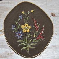 3 Vintage Wandteller Blumen 50er Jahre Bild 4