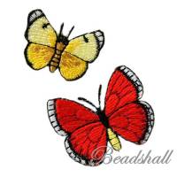Bügelbilder Set 2 Schmetterlinge rot und gelb Applikationen Bild 1