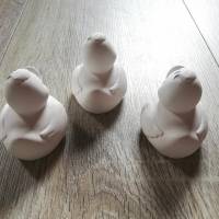 Set aus 3 Gipsfiguren zum Bemalen, Gipsformen, Gips Figur Ente, Deko, neu Bild 3