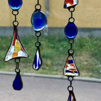 Kettenmandala 'Sonnentau' aus gefustem Glasbruch - handmade, Unikat Bild 1