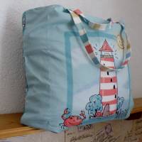 Shopper Bag XXL /  Stofftasche / Strandtasche / der ideale Alltagsbegleiter im maritimen Style - " Moin" Bild 2
