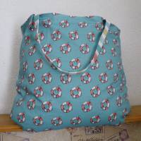 Shopper Bag XXL /  Stofftasche / Strandtasche / der ideale Alltagsbegleiter im maritimen Style - " Moin" Bild 4