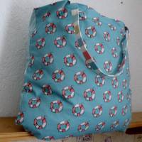 Shopper Bag XXL /  Stofftasche / Strandtasche / der ideale Alltagsbegleiter im maritimen Style - " Moin" Bild 5