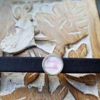 Armband schwarz Kork Perle rosa Nähmaschine verstellbar Bild 1