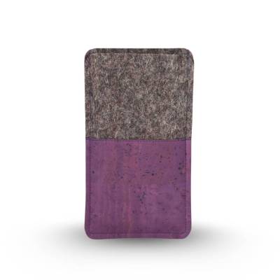 Handytasche aus Filz und lila Kork – Maßanfertigung für dein Smartphone