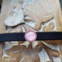 Armband schwarz Kork Perle rosa Anker verstellbar Bild 1