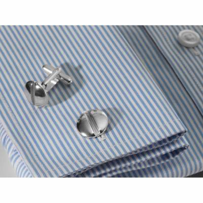 Wunderschöne Manschettenknöpfe für`s LieblingsHemd - Linsenkopf - mit Schlitz in 925 Silber,