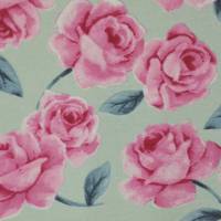 Sommersweat French Terry mit Rosen blau und rosa Hilco 50 cm x 145 cm Bild 6