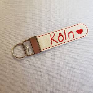 Schlüsselanhänger rot weiss  Anhänger Köln Herz  Schlüsselanhänger Bild 1