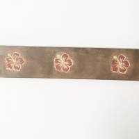 BRAUNER Ledergürtel mit Hibiskusblüten 4cm Breite HANDARBEIT Bild 4