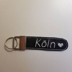 Schlüsselanhänger schwarz weiss  Anhänger Köln Herz  Schlüsselanhänger Bild 2