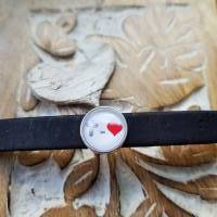 Armband aus 10mm breiten schwarzen Kork mit Kreuz gleich Liebe Slider Bild 1