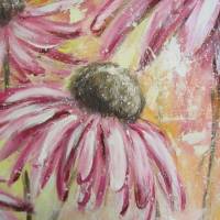 TANZENDER SONNENHUT -  abstraktes Bild mit Blüten des Roten Sonnenhutes auf Leinwand 60cm x 80cm Bild 3