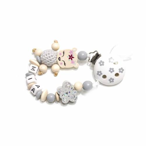 Schnullerkette mit Namen Reh