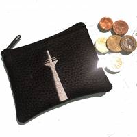 Personalisierbare Geldbörse Täschchen RHEINTURM bestickt Scheckkartentasche Zipperbag Bild 1