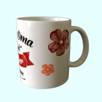 weiße bedruckte Kaffee-Tasse für die liebste Oma der Welt,kreativer Spruch auf Oma`s liebster Tasse, Bild 5