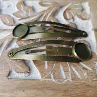 zwei Haarklammern Cabochon bronzefarbe mit eigenen Bild personalisiert Bild 1