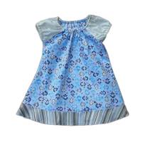 Mädchenkleid Sommerkleid Größe 74/80 - süße Äffchen hellblau beige Bild 1