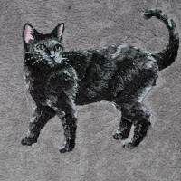 Handtuch Motiv "schwarze Katze" Bild 1