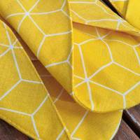 waschbare Stoffbinden Set aus Baumwolle - nachhaltige Monatshygiene - Zero Waste - gelb weiß geometrisch Bild 6