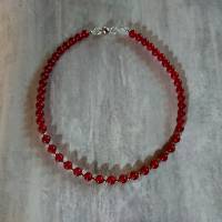 Tolle Halskette aus roten Achat-Perlen Bild 2