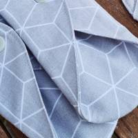waschbare Stoffbinden Set aus Baumwolle - nachhaltige Monatshygiene - Zero Waste - grau weiß geometrisch Bild 4