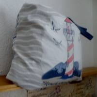 Shopper Bag XXL /  Stofftasche / Strandtasche  im maritimen Style - " Zuhause ist wo das Licht brennt" Bild 5