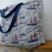 Shopper Bag XXL /  Stofftasche / Strandtasche  im maritimen Style - " Zuhause ist wo das Licht brennt" Bild 9