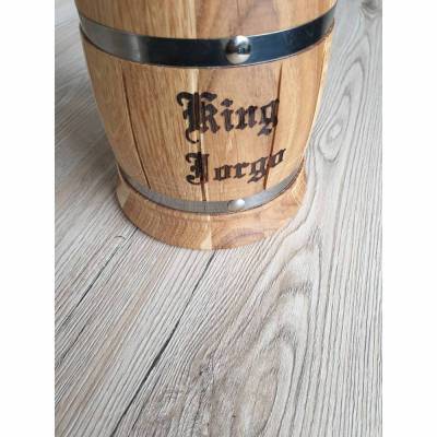 Bierkrug aus massivem Eichenholz Eiche Krug Holzkrug ca. 0,5L Edelstahleinsatz, Bierliebhaber, Bierkenner