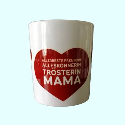 gestaltete Kaffee-Tasse für die liebste Mama, bedruckt mit einem kreativen Spruch für die liebste Mutti,