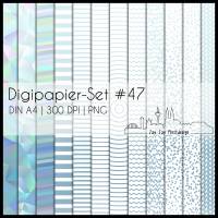 Digipapier Set #47 (wasserblau) abstrakte und geometrische Formen zum ausdrucken, plotten, scrappen, basteln & mehr Bild 1