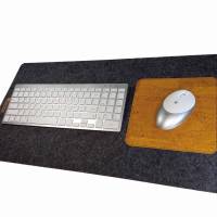 Schreibtischmatte für Tastatur Unterlage mit Mauspad Handmade Merino Wollfilz Filz Kork Farb- und Größenauswahl Bild 1