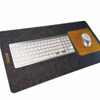 Schreibtischmatte für Tastatur Unterlage mit Mauspad Handmade Merino Wollfilz Filz Kork Farb- und Größenauswahl Bild 7