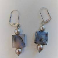 Schmuck Set Achatkette mit Renaissance Perlen und passenden Ohrringen Bild 3