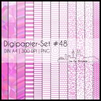 Digipapier Set #48 (pink) abstrakte und geometrische Formen zum ausdrucken, plotten, scrappen, basteln & mehr Bild 1