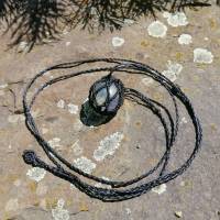 Makramee-Halskette mit Wechsel-Netz/ Steinhalter für Edelstein-Kugeln in deiner Wunschfarbe Bild 6