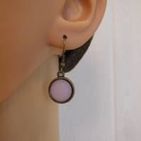 Ohrring / Ohrhänger Bronze mit Polaris Cabochon, rosa Bild 1