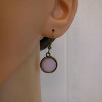 Ohrring / Ohrhänger Bronze mit Polaris Cabochon, rosa Bild 4