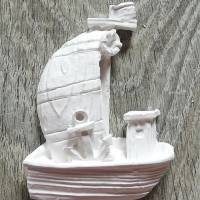 1 Gips Figur zum Bemalen, Gipsform, Segelschiff Boot, maritim neu Bild 1