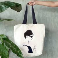 Shoppingtasche "Audrey" Geburtstagsgeschenk für beste Freundin | Baumwolltasche| Stofftasche | Strandtasche Bild 1
