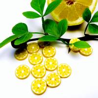 Zitronenknöpfe aus Fimo im 6er, 4er oder 3er Set Bild 1