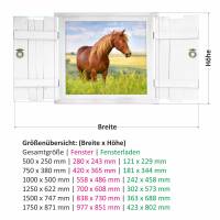 181 Wandtattoo Pferd Wiese im Fenster mit Fensterläden weiß - in 6 Größen - Bezaubernde Kinderzimmer Sticker Bild 2