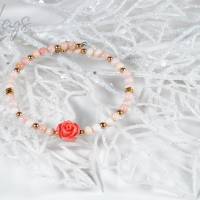 Damen Armband aus Queen Conch Shell Mushelschale und Korall Rose Bild 4