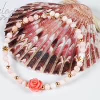 Damen Armband aus Queen Conch Shell Mushelschale und Korall Rose Bild 5