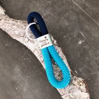 Schlüsselanhänger aus Segelseil für Camper und Weltenbummler mit silberfarbenem Schlüsselring Bild 4