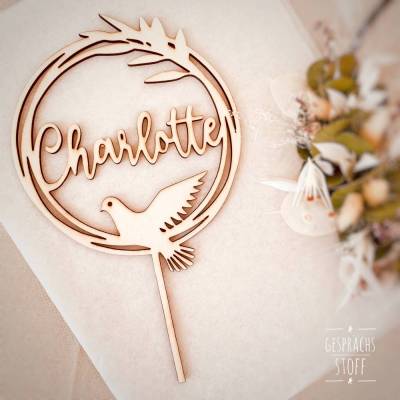 Personalisierter Holz Cake Topper Taufe/Kommunion/Konfirmation