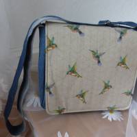 Crossbody-Bag Kolibri, Umhängetasche, Jeansupcycling-Unikat von hessmade Bild 2