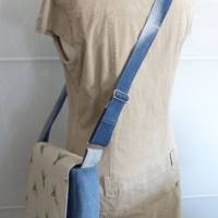 Crossbody-Bag Kolibri, Umhängetasche, Jeansupcycling-Unikat von hessmade Bild 5