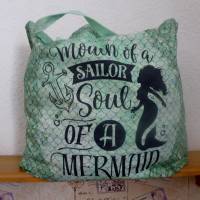 Shopper Bag XXL /  Stofftasche / Strandtasche  im maritimen Style - " Kleine Meerjungfrau" Bild 6